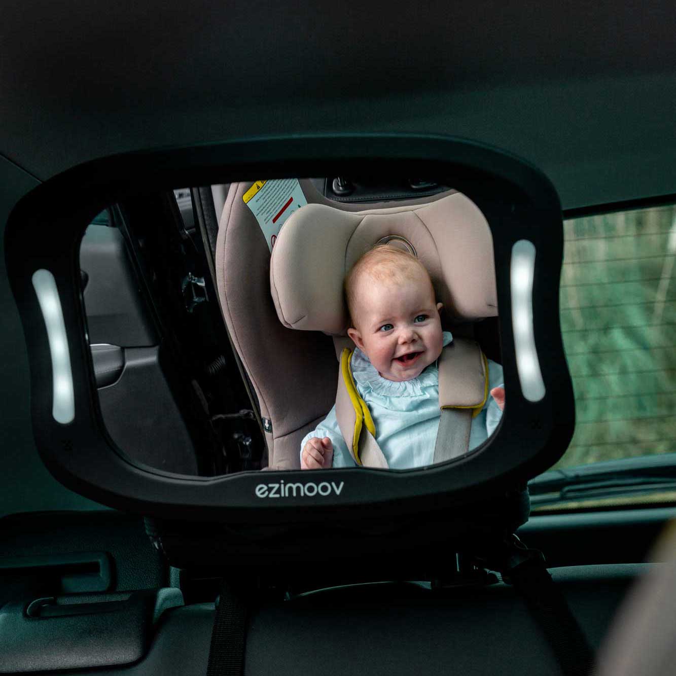 Baby car shop mirror with light