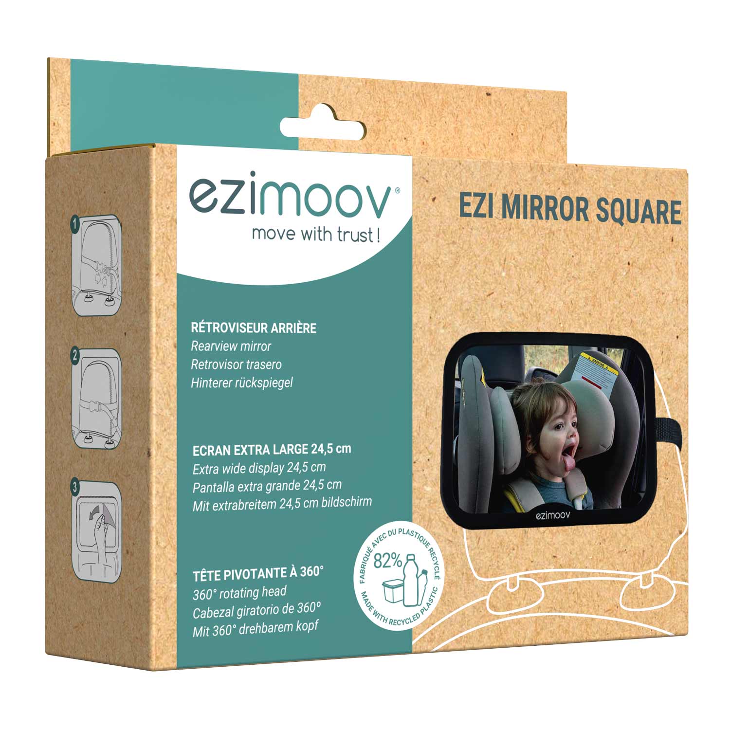 Miroir de voiture Ezi Square EZIMOOV - Maman Natur'elle