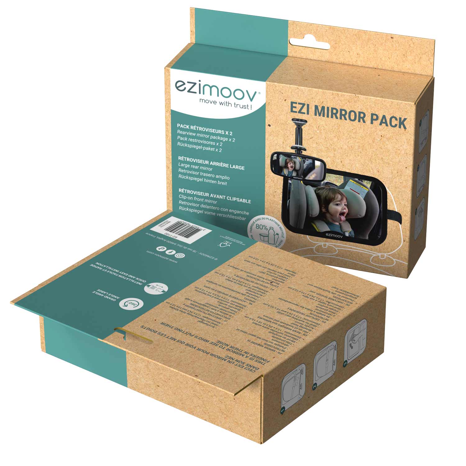 EZIMOOV Miroir Voiture Bébé Siège Arrière – Rétroviseur Siège-auto Dos à la  Route pour Voir Votre